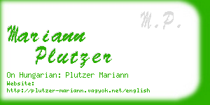 mariann plutzer business card